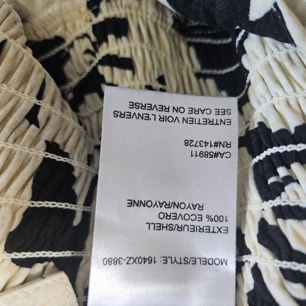 XIX Palms X Tribal Wailea Jumpsuit Tropical Black White Leaves Tank Adjustable S - Picture 10 of 10